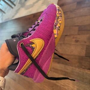 Nike Purple and Gold kids basketball Shoes